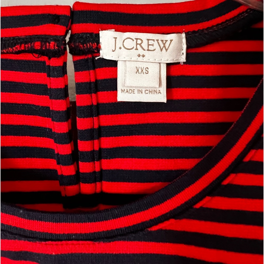 J.Crew top.  Size: XXS Color: red and navy blue